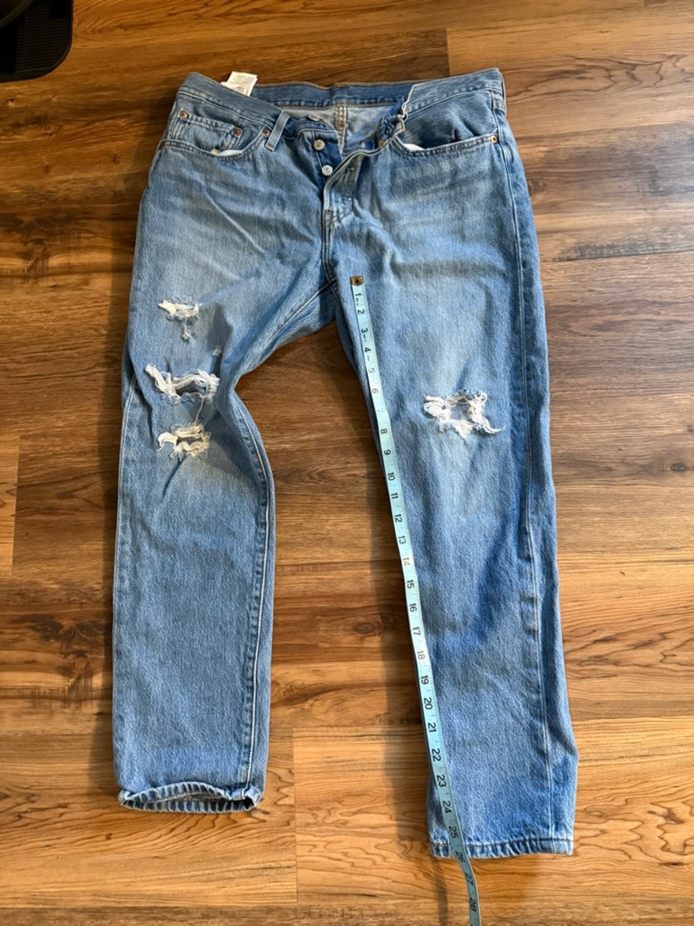Levi's Light Blue Distressed Relaxed Jeans